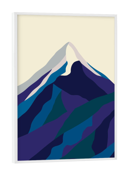 Poster mit weißem Rahmen "Mount Everest in Blue" artboxONE - Reise,Reise / Asien