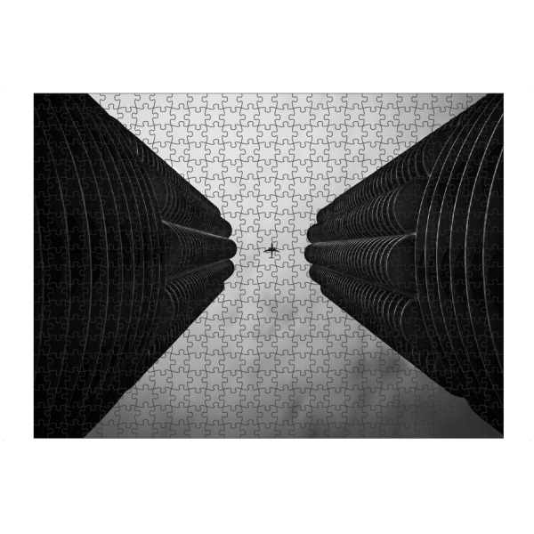 Puzzle Ravensburger "Distanz und Nähe" artboxONE - Schwarzweiß,Architektur,Städte / Chicago