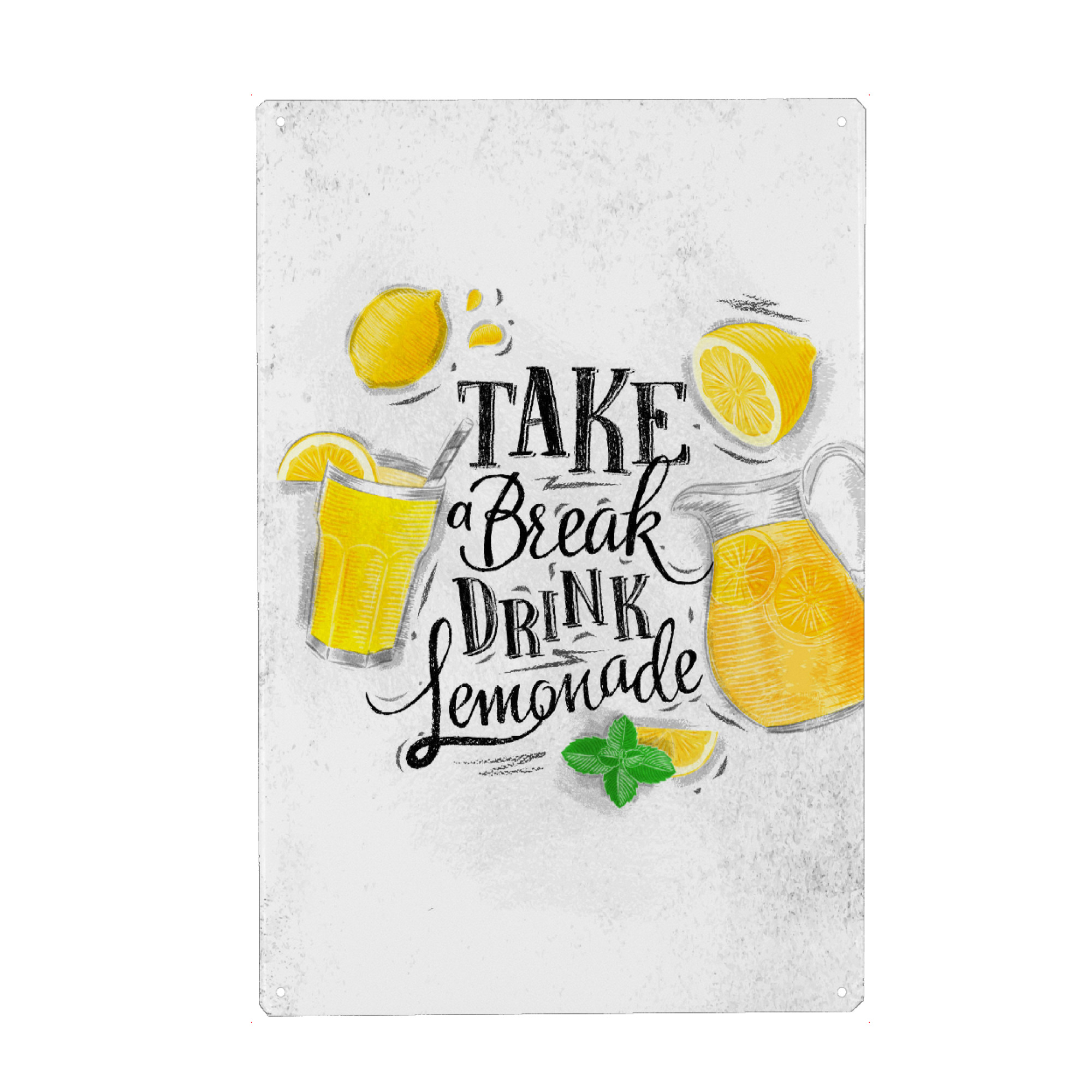 Metall Poster "Take a break lemonade" artboxONE - Essen & Trinken