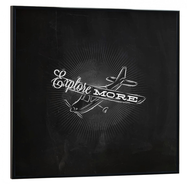 Poster mit schwarzem Rahmen 30x30 cm "Plane chalk" artboxONE - Reise,Schwarzweiß