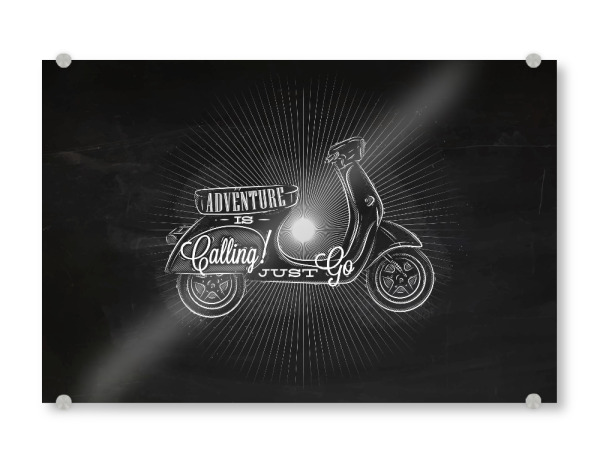 Acrylglasbild "Motorbike chalk" artboxONE - Schwarzweiß,Automobile