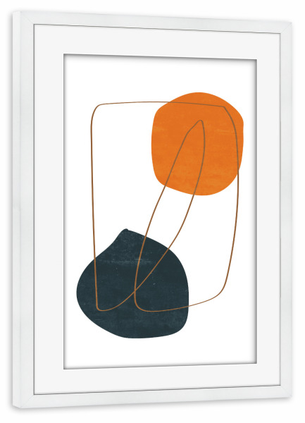 Poster mit Rahmen weiß "Abstract Minimalist Geometric" artboxONE - Abstrakt - Abstract geometric,Abstract,Minimalist,Geometric