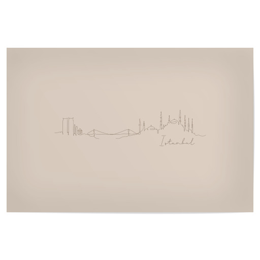 Pen line silhouette Istanbul beige