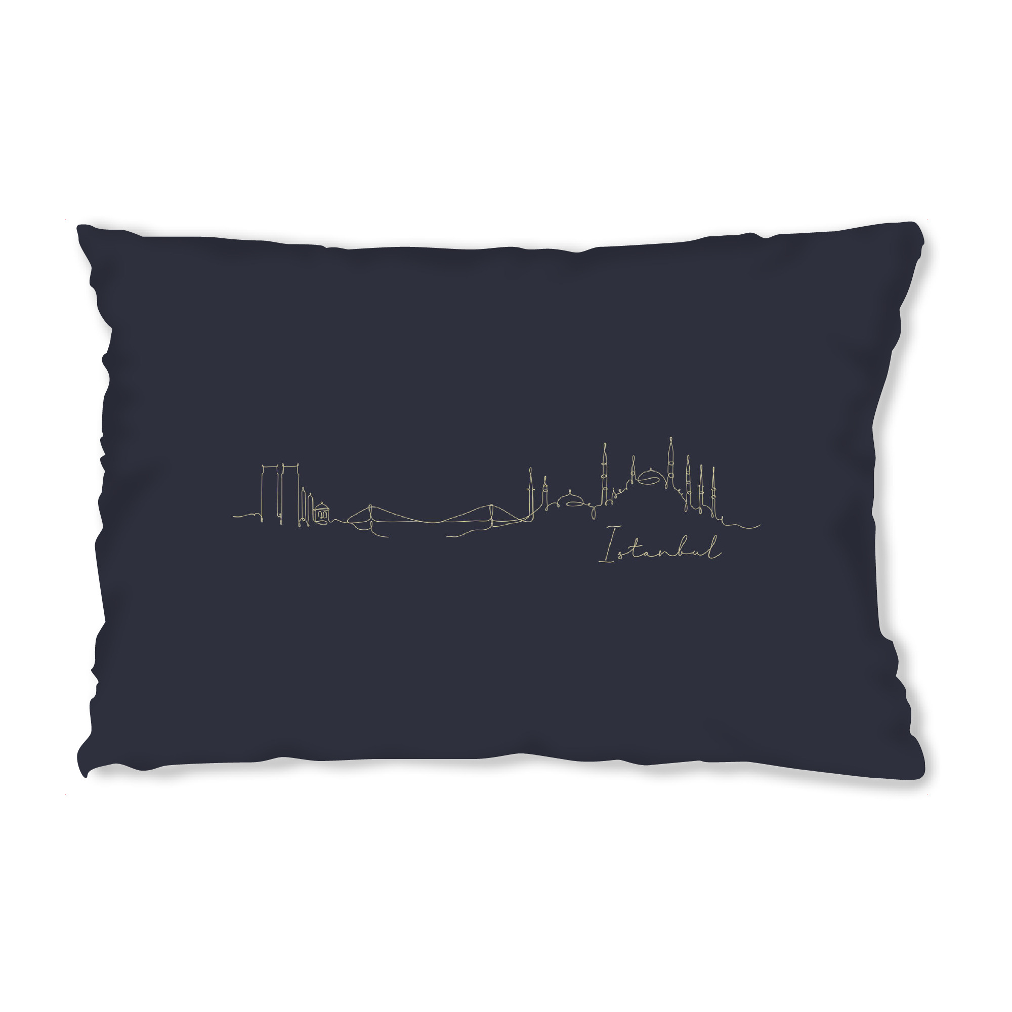 Design-Kissen "Pen line silhouette Istanbul blue" artboxONE - Städte,Städte / Istanbul