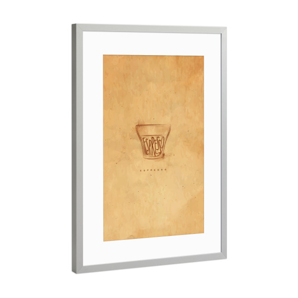 Poster mit Rahmen Silber "Espresso cup craft" artboxONE - Essen & Trinken