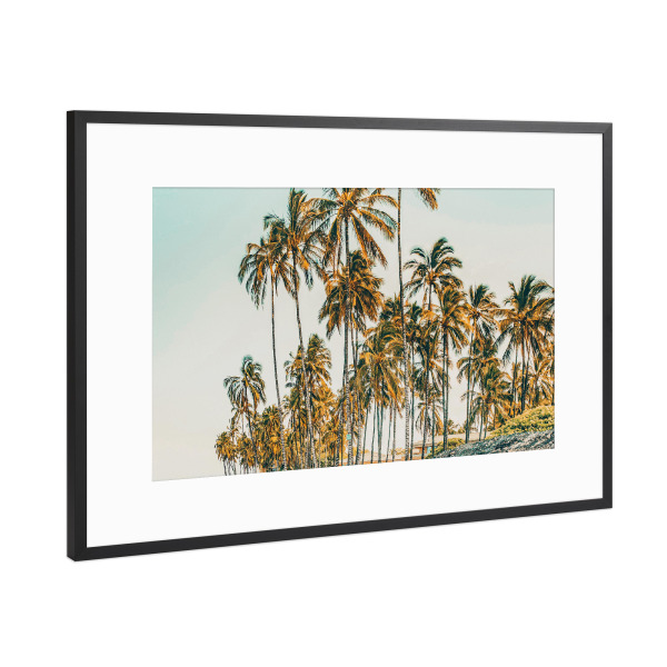 Poster mit Rahmen Schwarz (Metallic) "Island Life-III" artboxONE - Natur