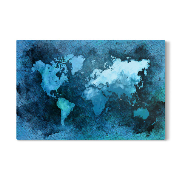 Galerie-Print "World map blue" 30x20 cm artboxONE