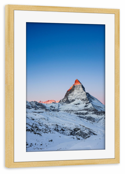 Poster mit Rahmen kiefer "Matterhorn at sunrise, Switzerland" artboxONE - Natur,Reise