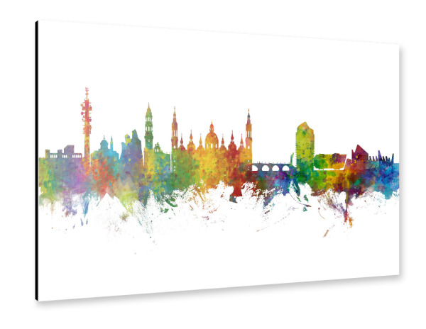 Alu-Dibond "Zaragoza Spain Skyline" 30x20 cm artboxONE