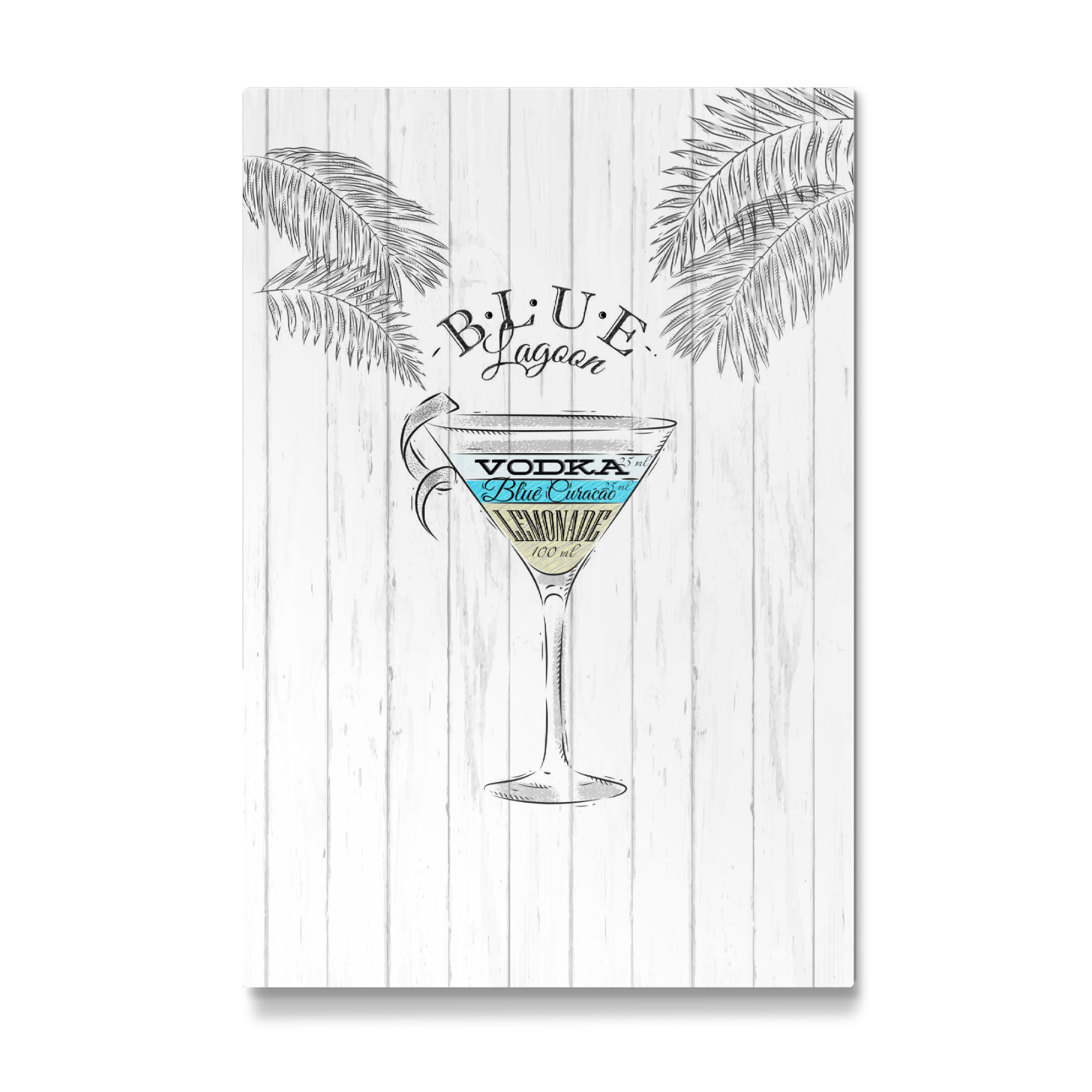 Galerie-Print "Blue lagoon cocktail wood" 30x20 cm artboxONE