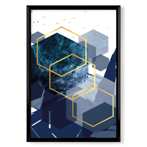 Abstract Landscape in Dark Blue