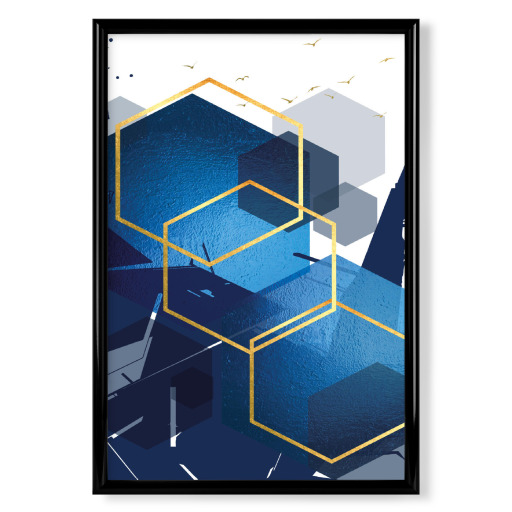 Digital Landscape Blue and Gold