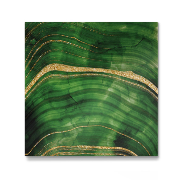 Galerie-Print "Malachite Green and Gold Marble" 30x30 cm artboxONE