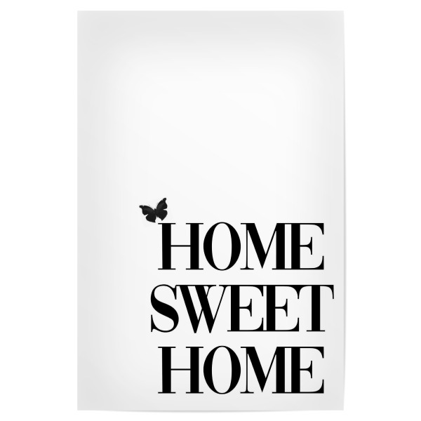 Poster "HOMESWEETHOME Schmetterling" artboxONE - Typografie,Schwarzweiß - Home,Sweet,Spruch,Zitat,Zuhause,Heimat,Schmetterling