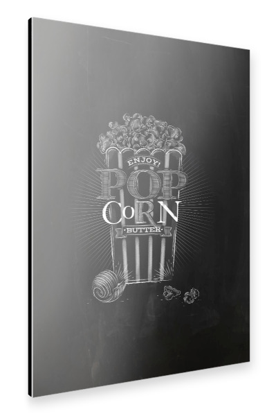 Alu-Dibond "Popcorn butter chalk" 30x20 cm artboxONE