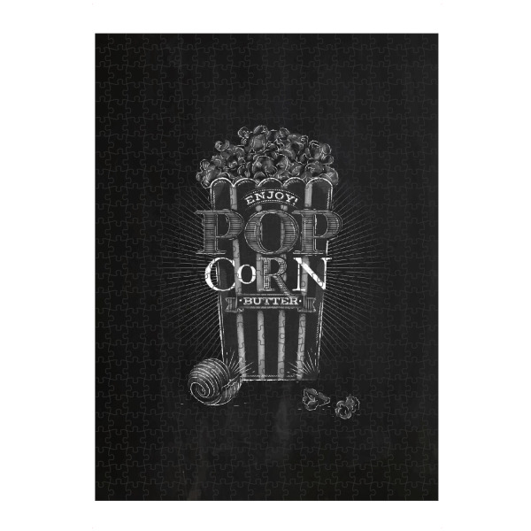 Puzzle Ravensburger "Popcorn butter chalk" artboxONE - Film,Essen & Trinken,Schwarzweiß