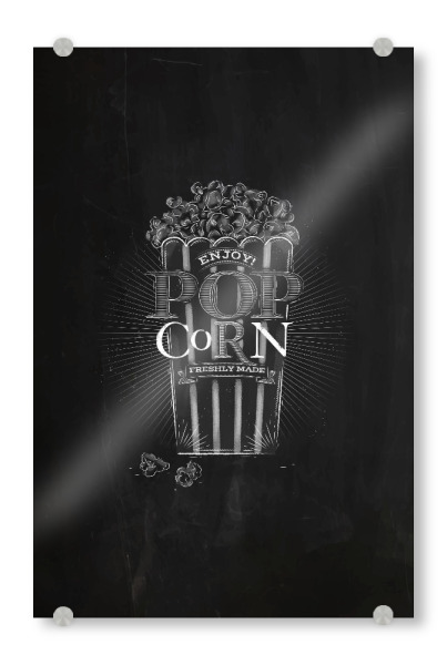 Acrylglasbild "Popcorn chalk" artboxONE - Film,Essen & Trinken