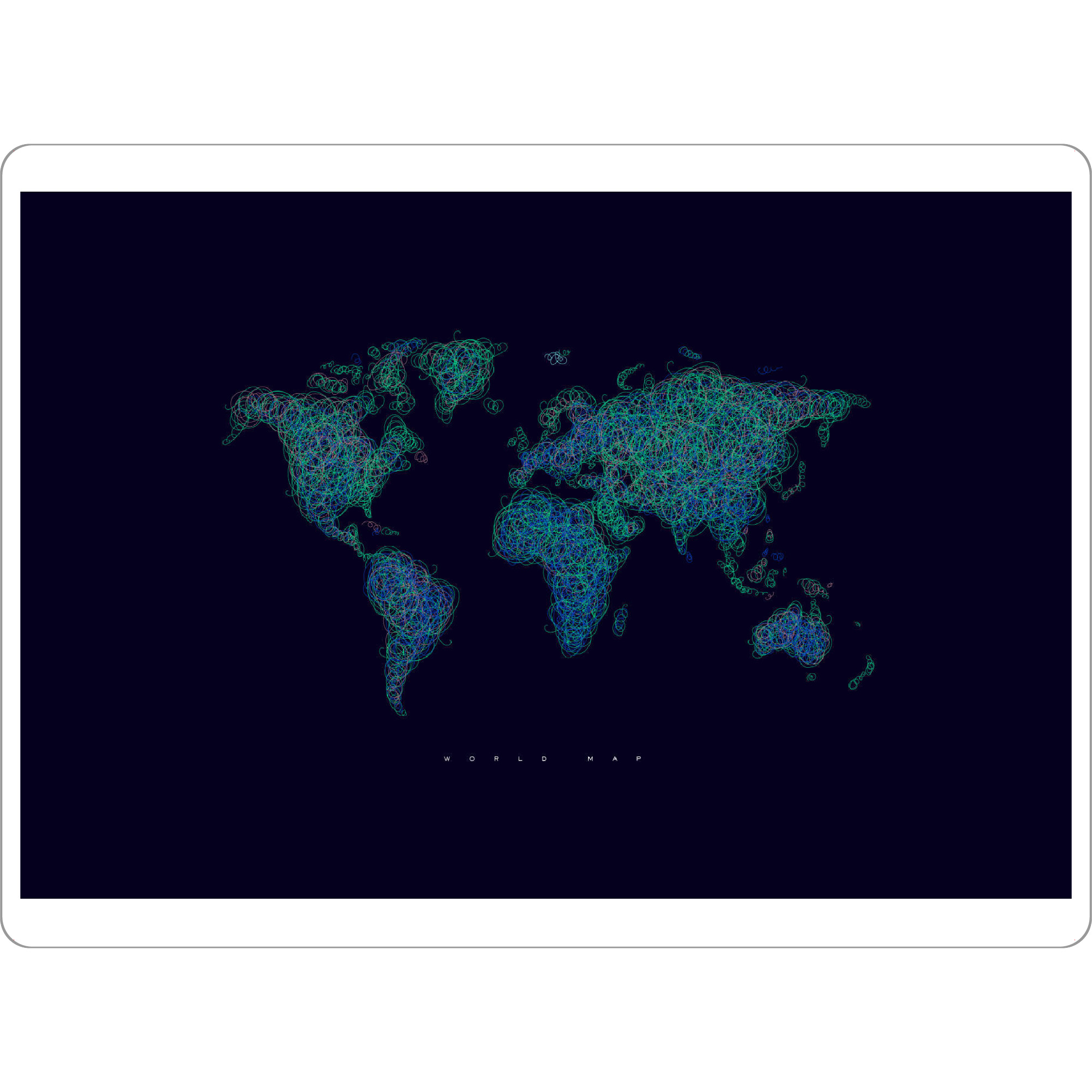Tischset "World map tangle line blue dark" artboxONE - Reise,Kartografie