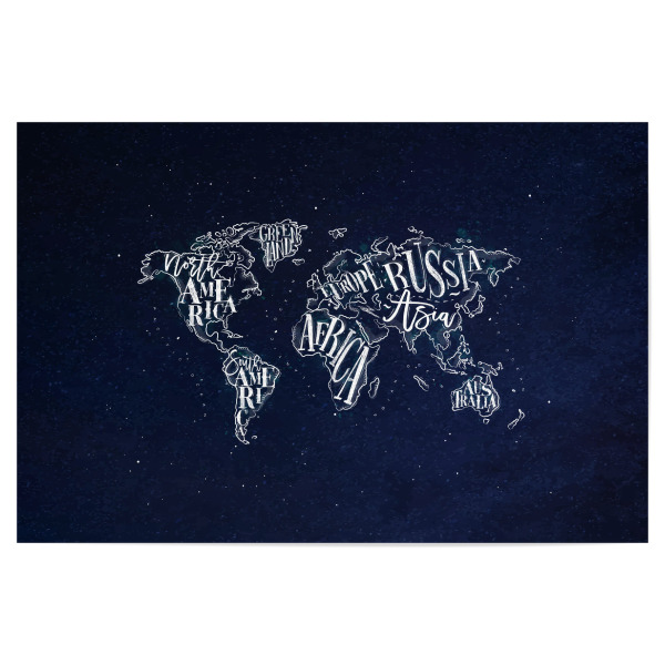 Poster 30x20 cm "Worldmap vintage blue" artboxONE - Reise,Kartografie