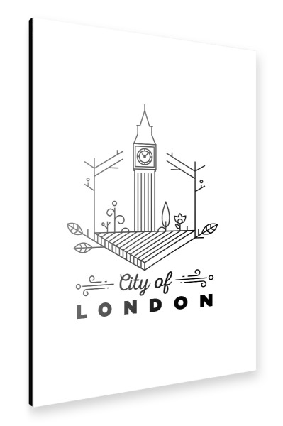 Alu-Dibond "London Monogram Design" 30x20 cm artboxONE