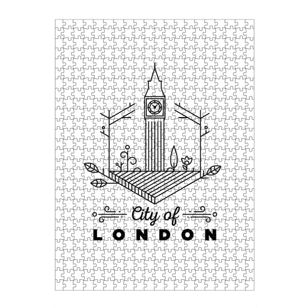 artboxONE Puzzle "London Monogram Design" artboxONE - Städte / London,Schwarzweiß - London,Vector,Illustration,Minimal,City,Bigben,Landmark,Icon