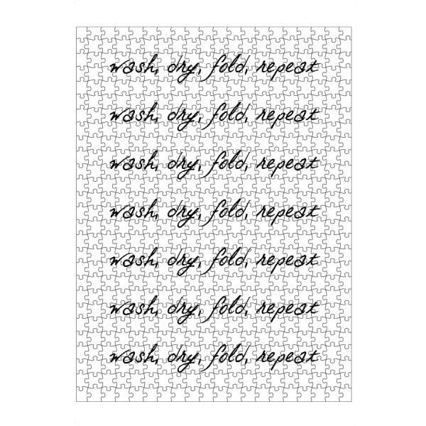 Puzzle Ravensburger "Wash Dry Fold Repeat" artboxONE - Typografie,Schwarzweiß