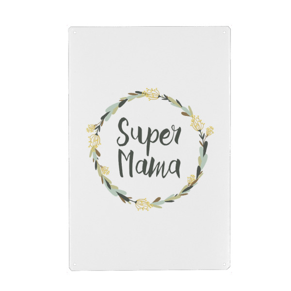 Metall Poster "Supermama" artboxONE - Typografie,Für Mama