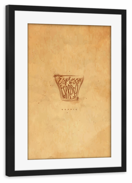 Poster mit Rahmen schwarz "Doppio cup craft" artboxONE - Essen & Trinken
