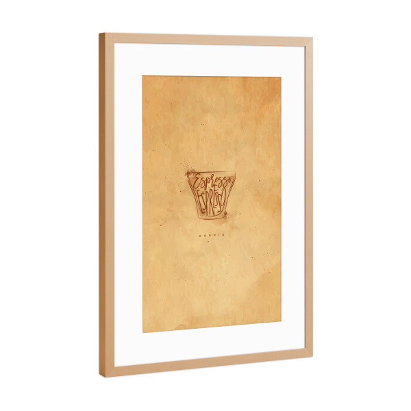 Poster mit Rahmen Kupfer "Doppio cup craft" artboxONE - Essen & Trinken