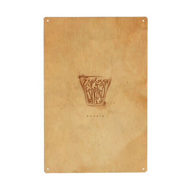Metall Poster "Doppio cup craft" artboxONE - Essen & Trinken