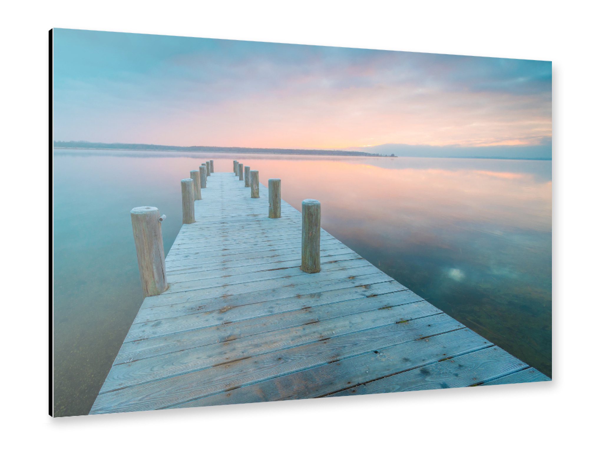 Alu-Dibond "Wintermorgen am See" 75x50 cm artboxONE