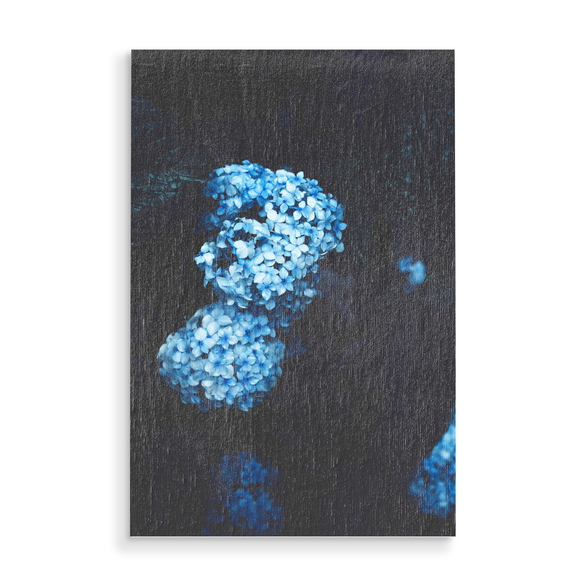 Holzbild "Blaues Träumchen" artboxONE - Floral - Blumen,Frühling,Blumenwiese,Hortensie,Blüten,Floral,Bouquet