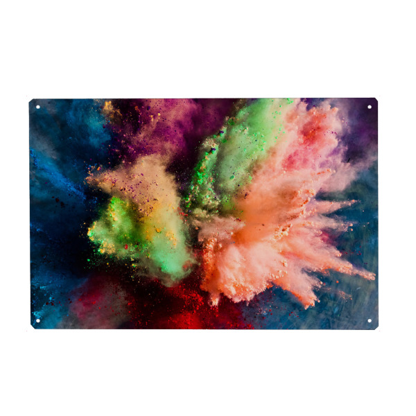Holzbild "Colorful powder exploding up" artboxONE - Festivals