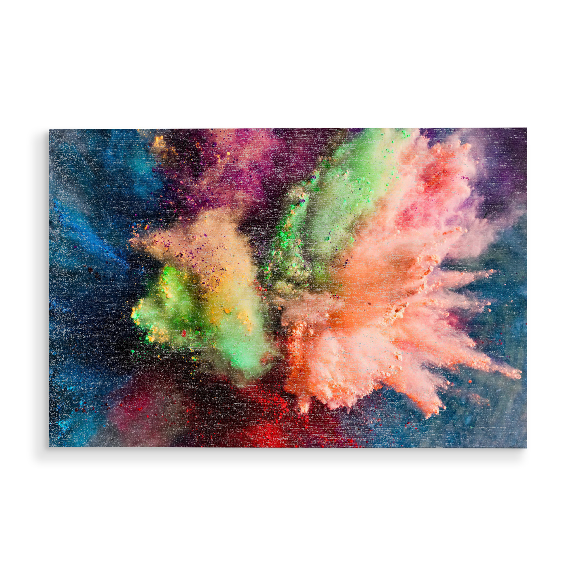 Holzbild "Colorful powder exploding up" artboxONE - Festivals