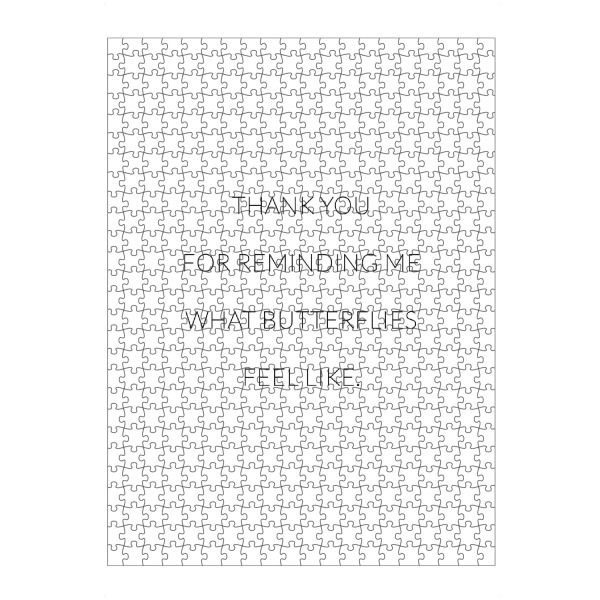 Puzzle Ravensburger "What butterflies feel like" artboxONE - Typografie,Schwarzweiß,Liebe