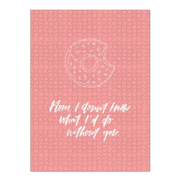 Puzzle Ravensburger "Mom I donut know what coral" artboxONE - Typografie,Für Mama - Mothers day,Donuts,Funny quote,Mama,Mutter,Mom,Mum