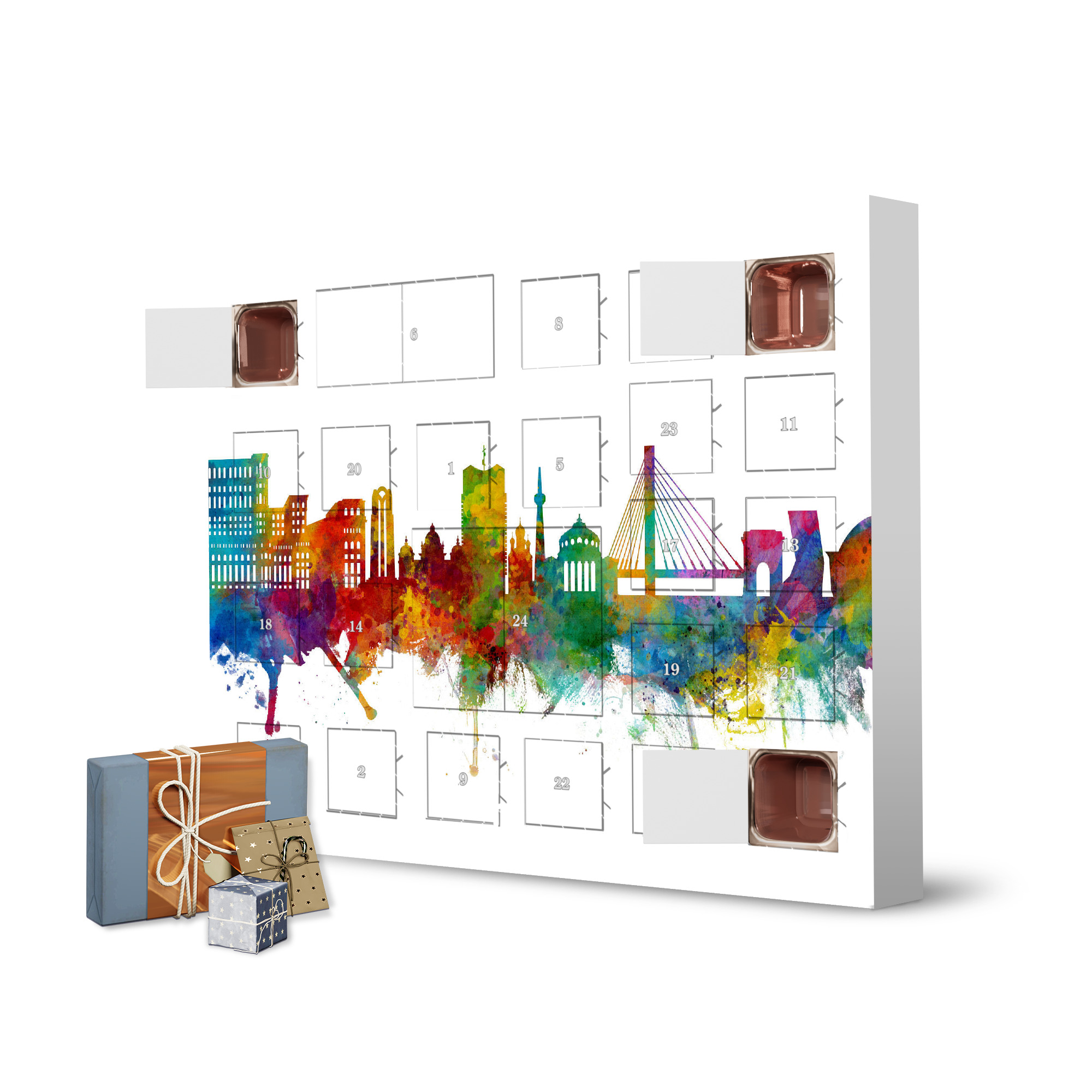 Adventskalender zum Selbstbefüllen Bucharest Romania Skyline artboxONE Adventskalender Städte