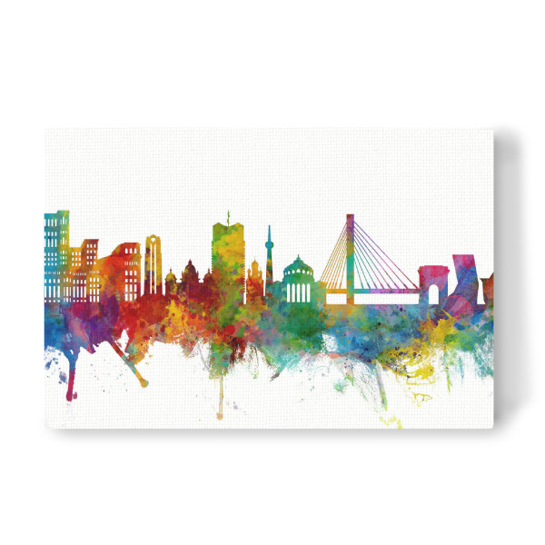 Leinwandbild "Bucharest Romania Skyline" artboxONE - Städte - Bucharest,Romania,Skyline,Cityscape,Painting,Watercolour,Stadtbild