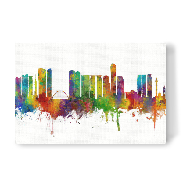 Leinwandbild "Tel Aviv Israel Skyline" artboxONE - Städte - Tel aviv,Israel,Skyline,Cityscape,Painting,Watercolour,Stadtbild