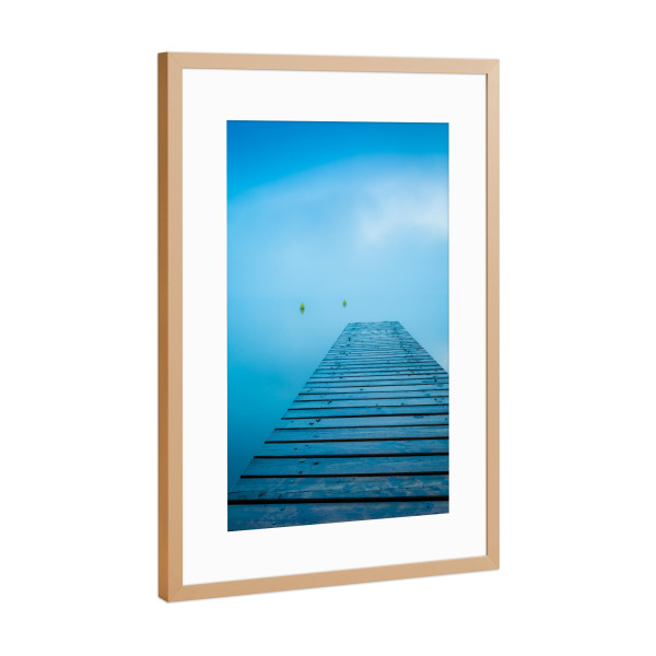 Poster mit Rahmen Kupfer "Nebel am See" artboxONE - Natur