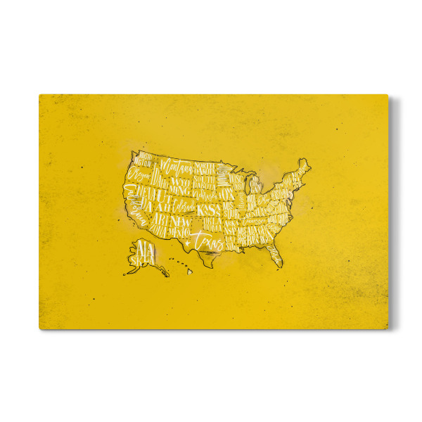 Galerie-Print "Map USA vintage yellow" 30x20 cm artboxONE