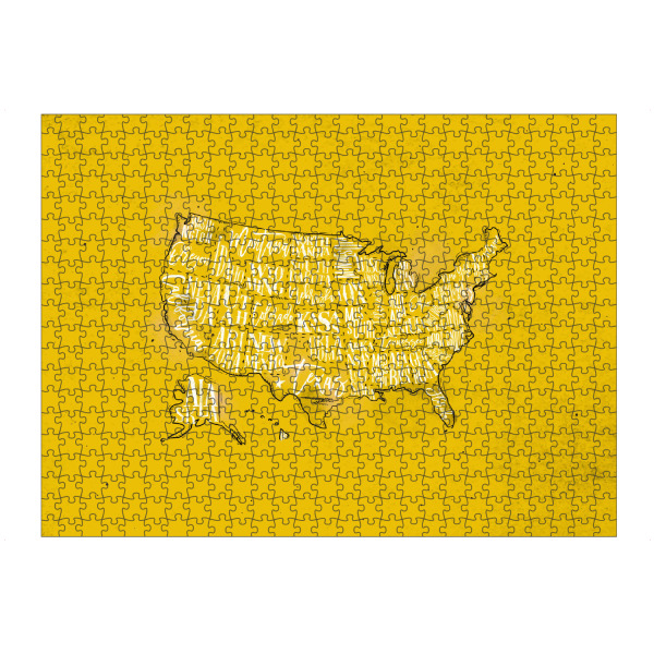 Puzzle Ravensburger "Map USA vintage yellow" artboxONE - Reise,Kartografie