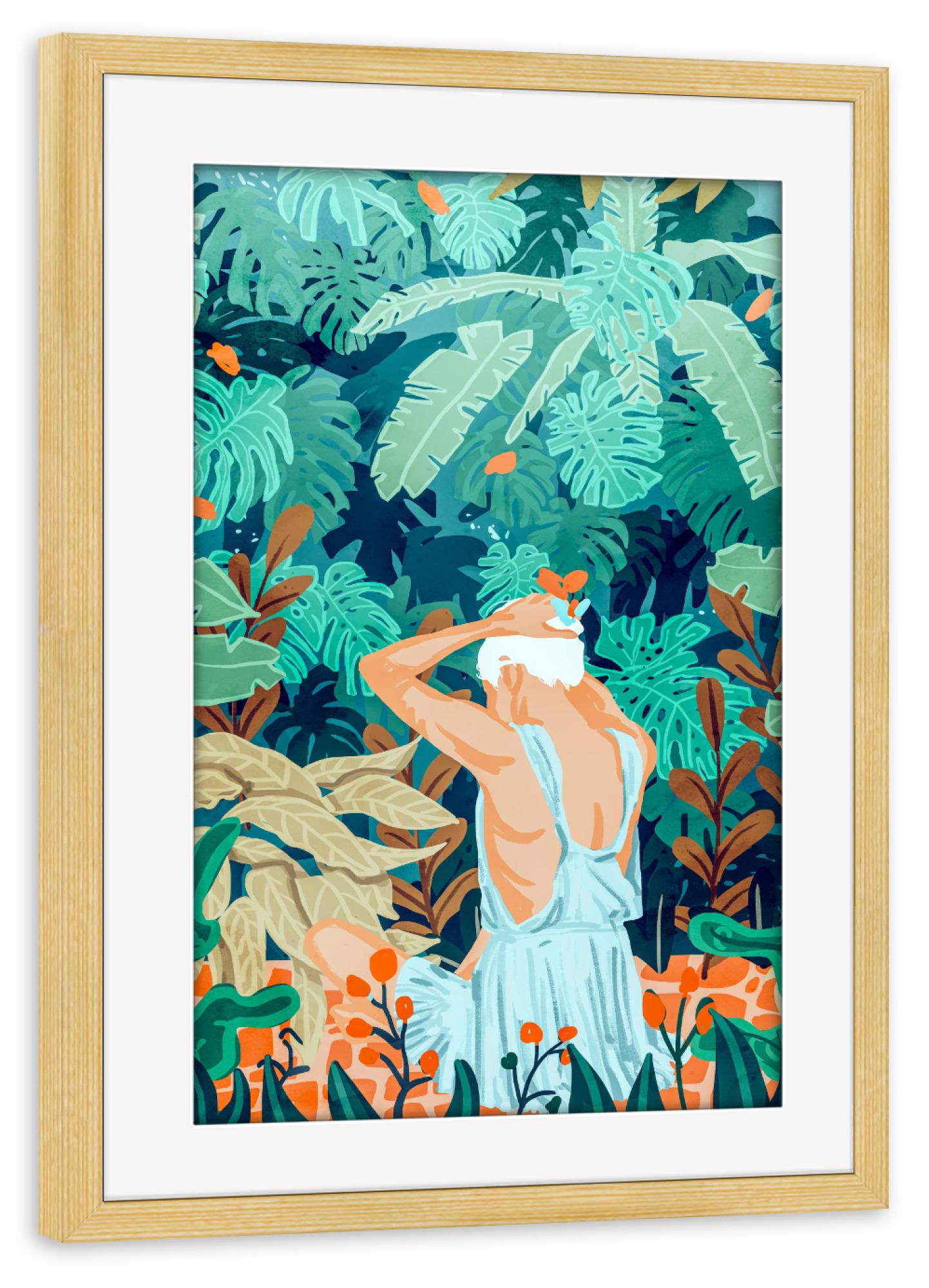 Poster mit Rahmen kiefer "Backyard" artboxONE - Natur,Menschen