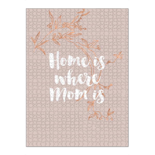 Puzzle Ravensburger "Home is where Mom is" artboxONE - Typografie,Für Mama - Mom,Mum,Mothers day,Pink,Rose gold,Quote,Love,Mutter,Mama - Bild mom