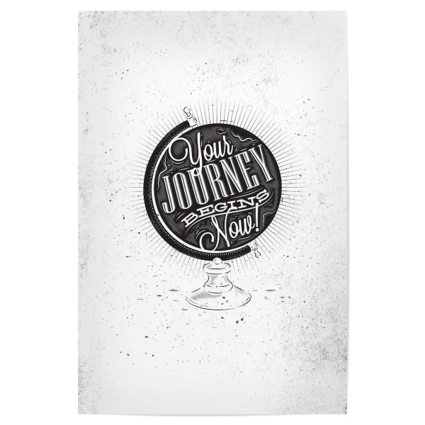 Poster "Journey globe dark" artboxONE - Reise,Schwarzweiß,Kartografie