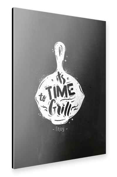 Alu-Dibond "Grill pan chalk" 30x20 cm artboxONE