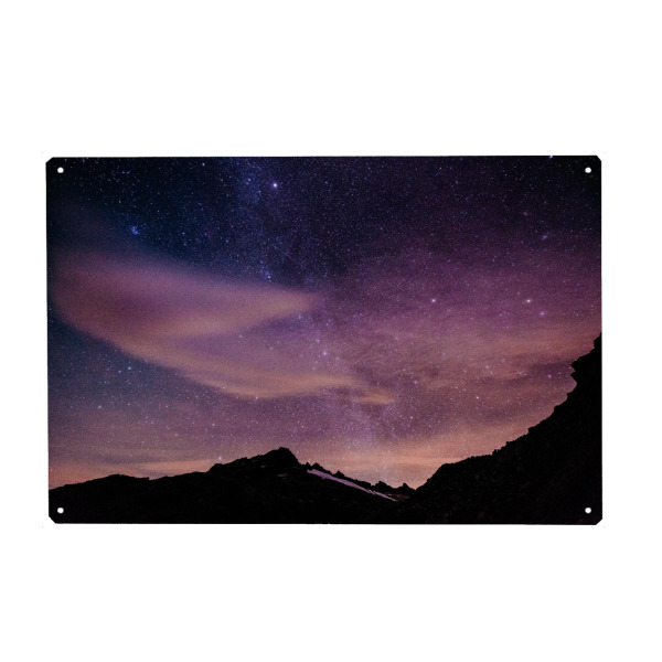 Metall Poster "Galaxy above alps in Switzerland" artboxONE - Natur,Galaxy
