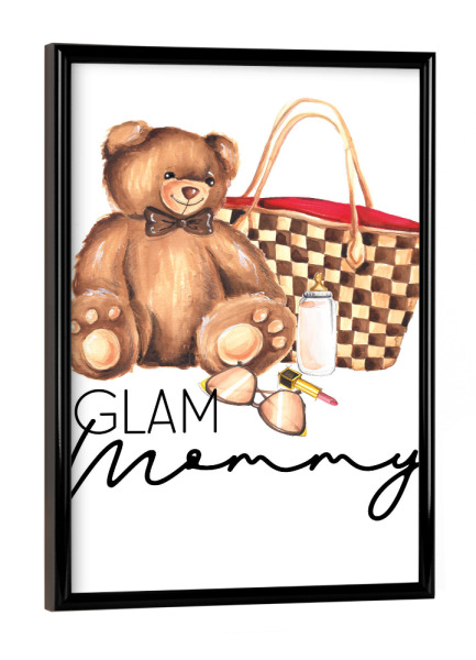 Poster mit schwarzem Rahmen "Glam Mommy" artboxONE - Für Mama - Mothers day,Mother,Fashion,Fashion lover,Mom,Fashion illustration