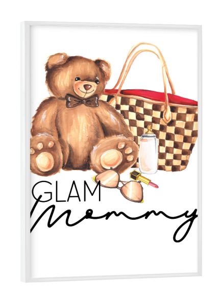 Poster mit weißem Rahmen "Glam Mommy" artboxONE - Für Mama - Mothers day,Mother,Fashion,Fashion lover,Mom,Fashion illustration