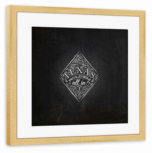 Poster mit Rahmen kiefer "Diamonds texas holdem chalk" artboxONE - Schwarzweiß,Streetart